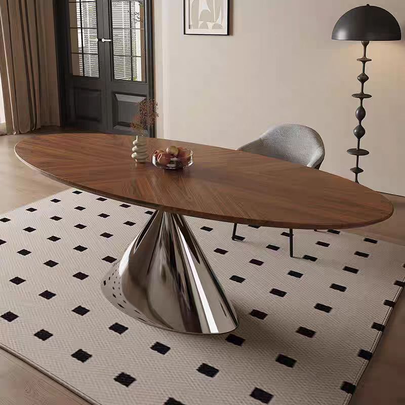 CZ215 (1) Gaoliang Dining Table Modern Oval Light Luxury Table Set for Dining Room OEM/ODM (CZ215)