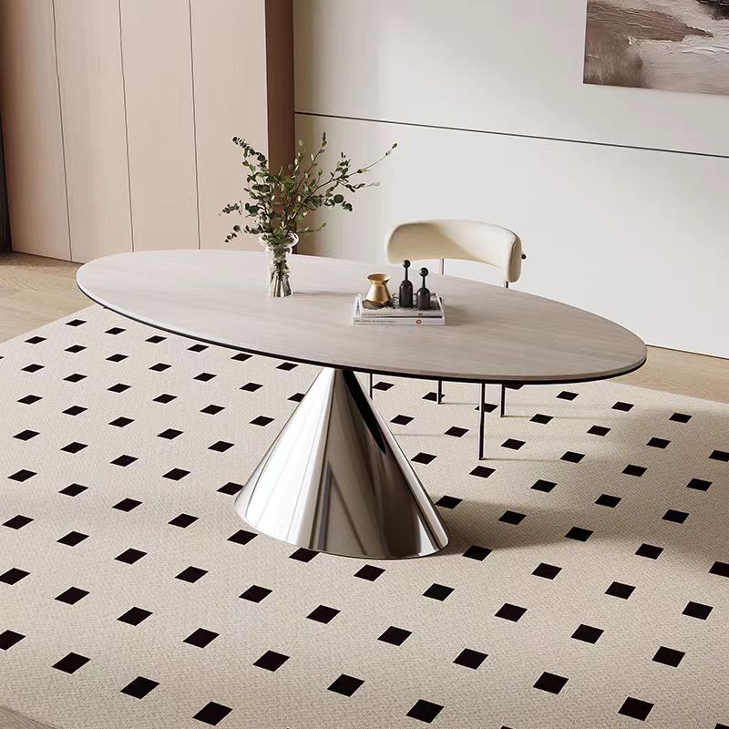 CZ215 (5) Gaoliang Dining Table Modern Oval Light Luxury Table Set for Dining Room OEM/ODM (CZ215)