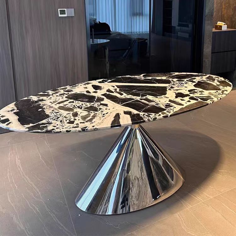 CZ215 (6) Gaoliang Dining Table Modern Oval Light Luxury Table Set for Dining Room OEM/ODM (CZ215)