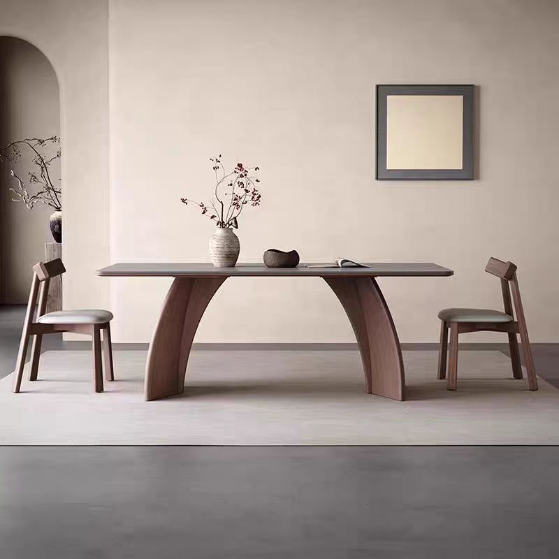 CZ217 (2) Gaoliang Dining Table Mid Century Solid Wood Legs Dining Table Set OEM/ODM (CZ217)