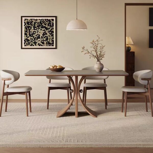 Gaoliang Dining Table Modern Latest Wood Base Dining Table Marble Top OEM/ODM (CZ218)