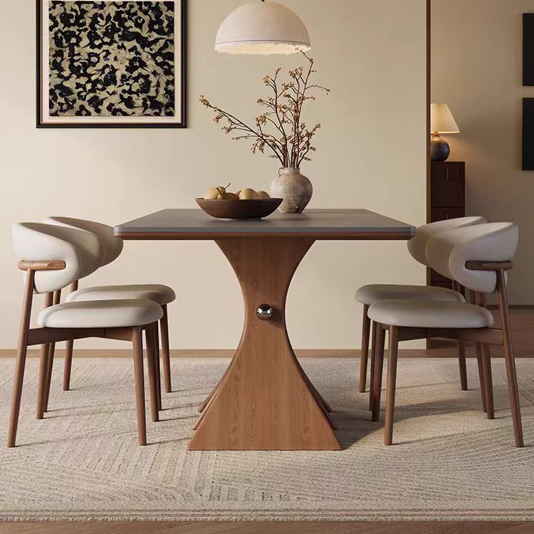 CZ218 (5) Gaoliang Dining Table Modern Latest Wood Base Dining Table Marble Top OEM/ODM (CZ218)