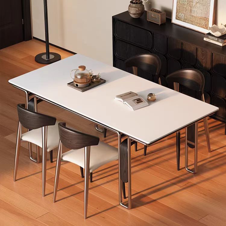 Gaoliang Dining Table Modern Minimalist Metal Legs Dining Table Rectangle OEM/ODM (CZ219)