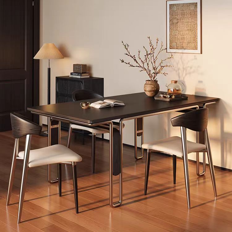 CZ219 (5) Gaoliang Dining Table Modern Minimalist Metal Legs Dining Table Rectangle OEM/ODM (CZ219)