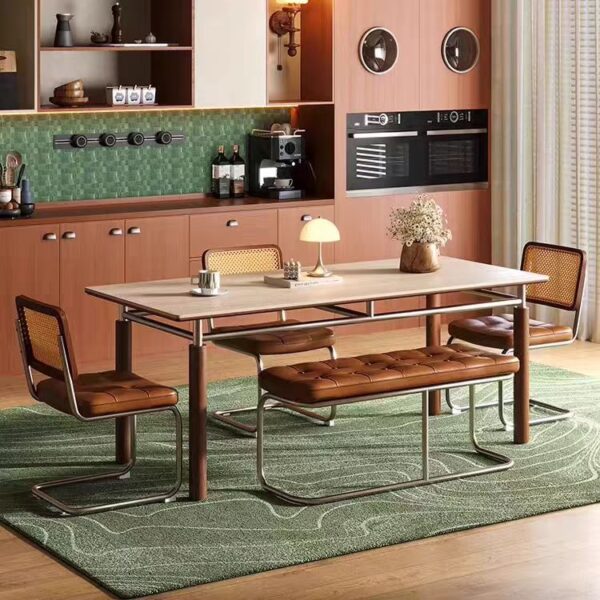 Gaoliang Dining Table American Style Retro Stone Kitchen Tables and Chairs OEM/ODM (CZ222)