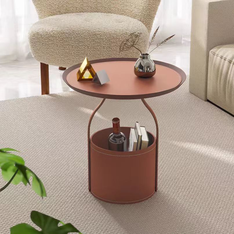 BJ107 (5) Gaoliang Side Table Modern Leather High-end Living Room Side Tables OEM/ODM (BJ107)