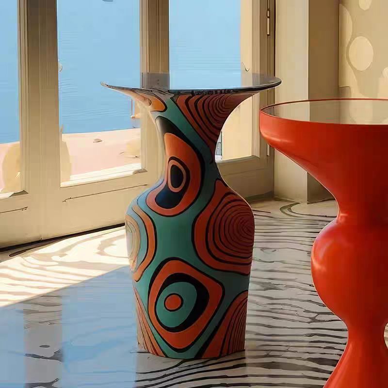 BJ111 (2) Gaoliang Side Table Modern Hand Painting Fiberglass Side Table OEM/ODM (BJ111)