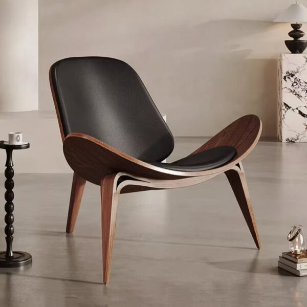 Gaoliang Armchair Leather Creative Design Walnut Color Dining Armchair OEM/ODM (DY264)