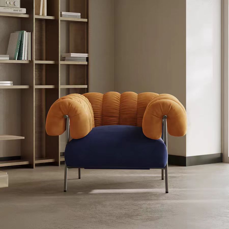 DY278 (4) Gaoliang Leisure Chair Modern Cream Colorful Velvet Armchair OEM/ODM (DY278)