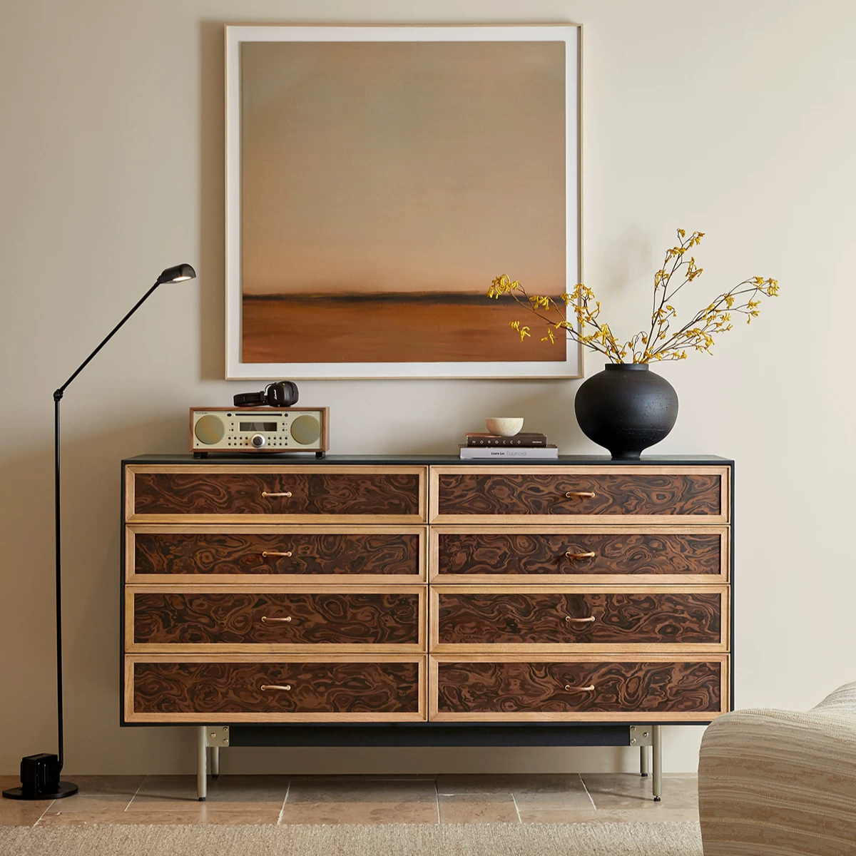 GZ182 (1) Gaoliang Sideboard Modern Mid Century Dining Room Sideboard Buffet Cabinet OEM/ODM (GZ182)