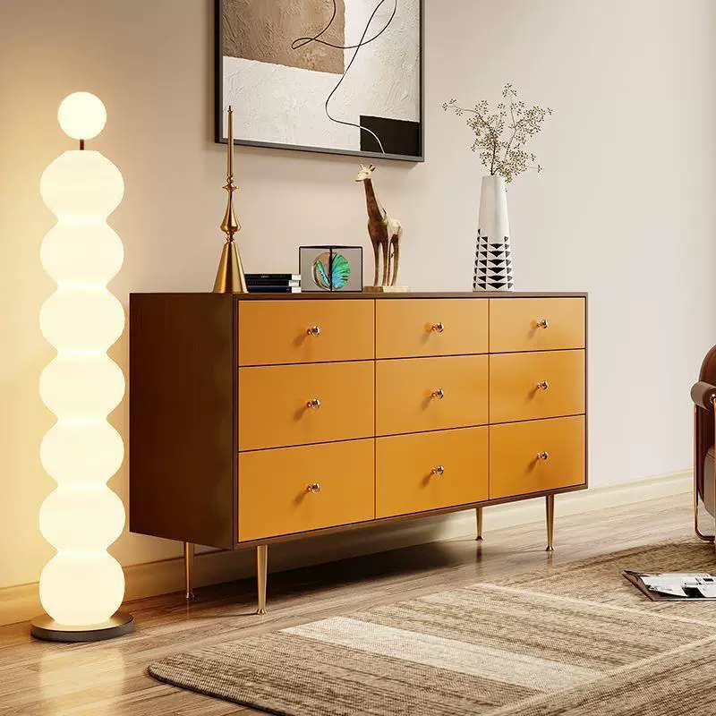 GZ200 (2) Gaoliang Sideboard Cabinet Modern Yellow Wooden Storage Cabinet OEM/ODM (GZ200)