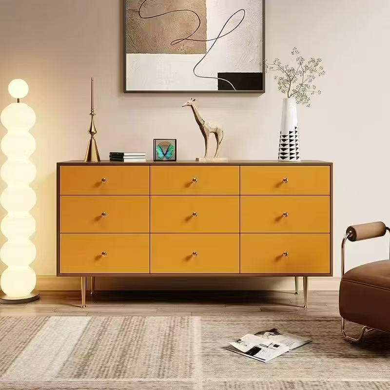 Gaoliang Sideboard Cabinet Modern Yellow Wooden Storage Cabinet OEM/ODM (GZ200)