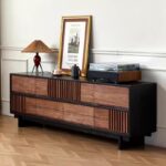 Gaoliang Sideboard Cabinet Retro Brown Long Wooden Storage Cabinet OEM/ODM (GZ204)