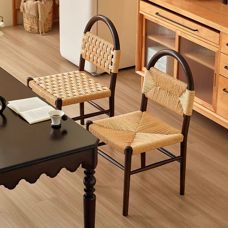 Gaoliang Dining Chair Synthetic Rattan Dining Room Chairs Beige OEM/ODM (YZ225)