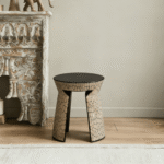Gaoliang Side Table Wabi Sabi Round Wooden End Table OEM/ODM (BJ122)