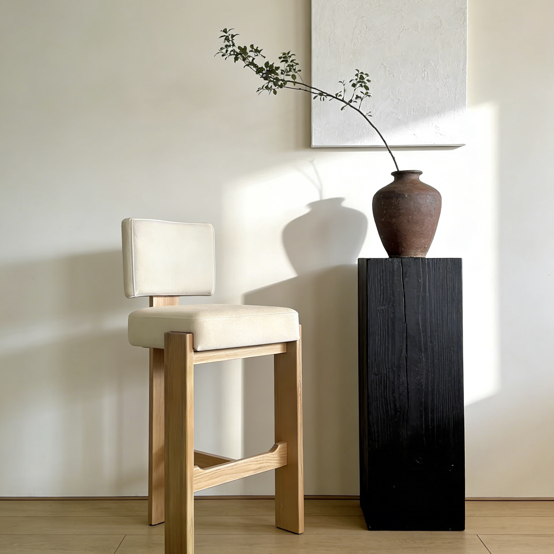 Gaoliang Bar Stool Modern Nordic Wood Frame High Stools Bar Chair OEM/ODM (BY30)