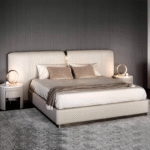 Gaoliang Bed Soft Upholstered Nordic Style Wide Headboard Double Bed OEM/ODM (HRC04)