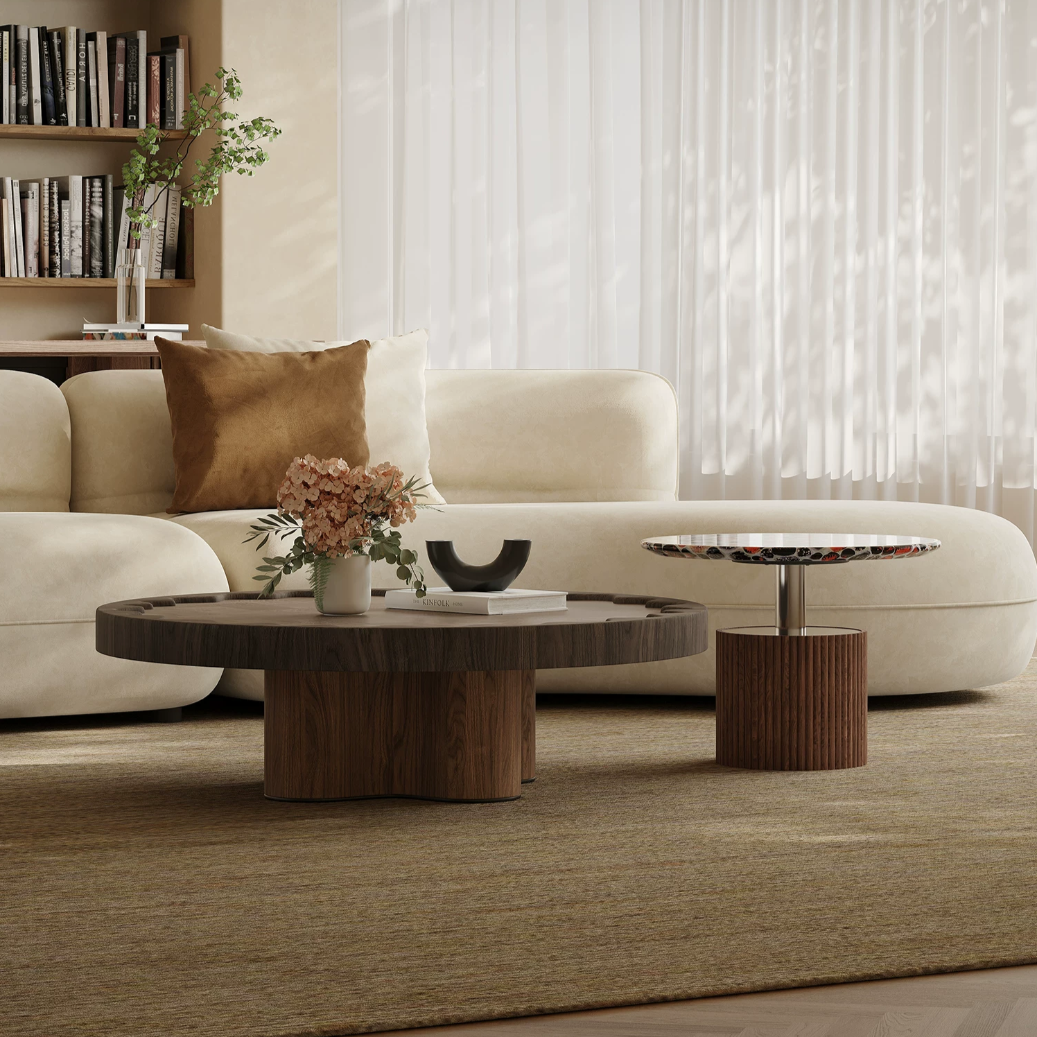 Gaoliang Coffee Table Modern Designer Round Coffee Table Set OEM/ODM (KF345)