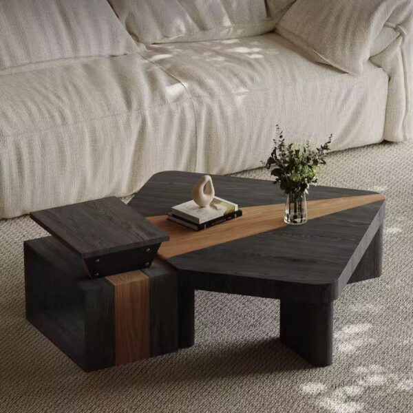 Gaoliang Coffee Table Irregular Shape Wood Coffee Table Set OEM/ODM (KF346)