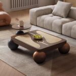 Gaoliang Coffee Table Modern Wooden Ball Coffee Table and End Tables OEM/ODM (KF348)