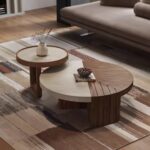 Gaoliang Coffee Table Modern Creative Round Wood Coffee Table Set OEM/ODM (KF350)