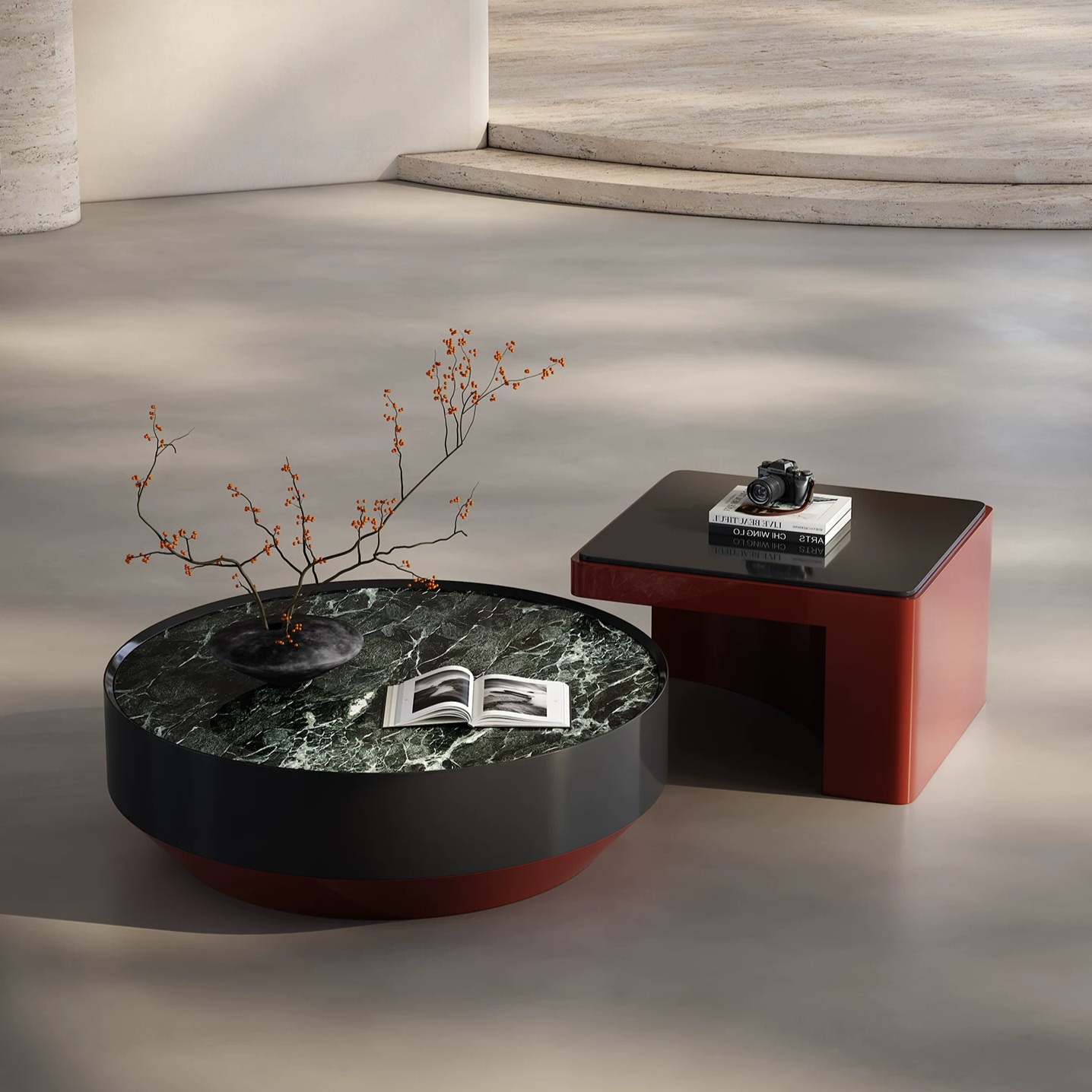 Gaoliang Coffee Table Luxury High-End Nesting Coffee Table OEM/ODM (KF360)