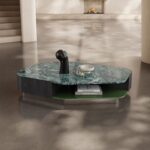 Gaoliang Coffee Table Green Stone Coffee Table with Storage OEM/ODM (KF364)