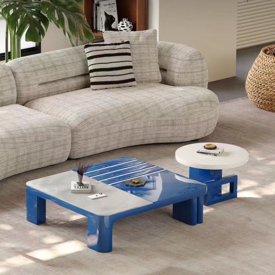 Gaoliang Coffee Table Creative Blue and White Design Coffee Table Set OEM/ODM (KF365)