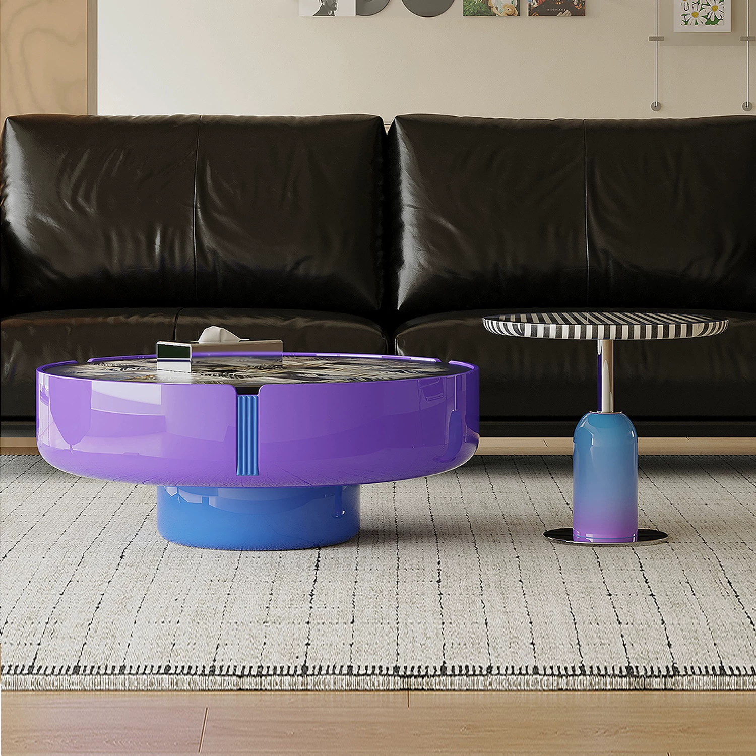 Gaoliang Coffee Table Colorful and Fashional Round Luxury Coffee Table OEM/ODM (KF368)