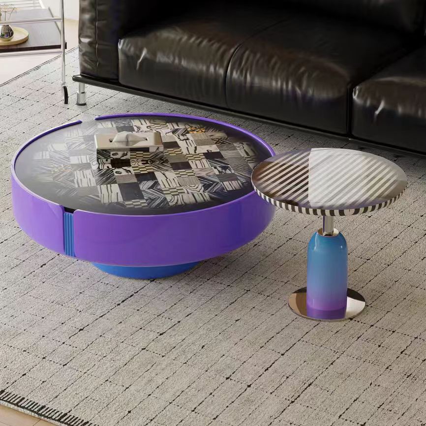 Gaoliang Coffee Table Colorful and Fashional Round Luxury Coffee Table OEM/ODM (KF368)