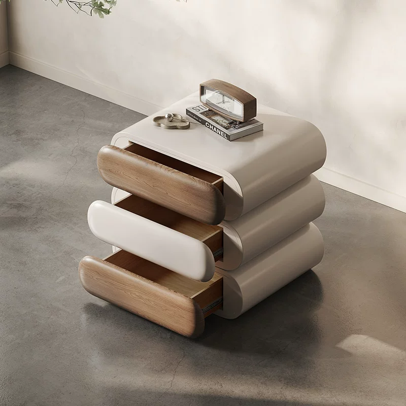 NT91 (5) Gaoliang Night Stand Luxury Rotating Wooden Storage Bedside Table OEM/ODM (NT91)