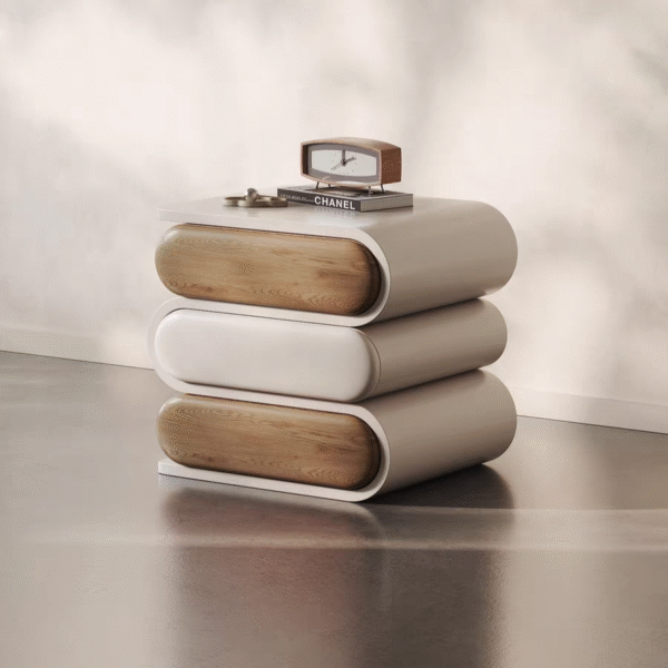 Gaoliang Night Stand Luxury Rotating Wooden Storage Bedside Table OEM/ODM (NT91)