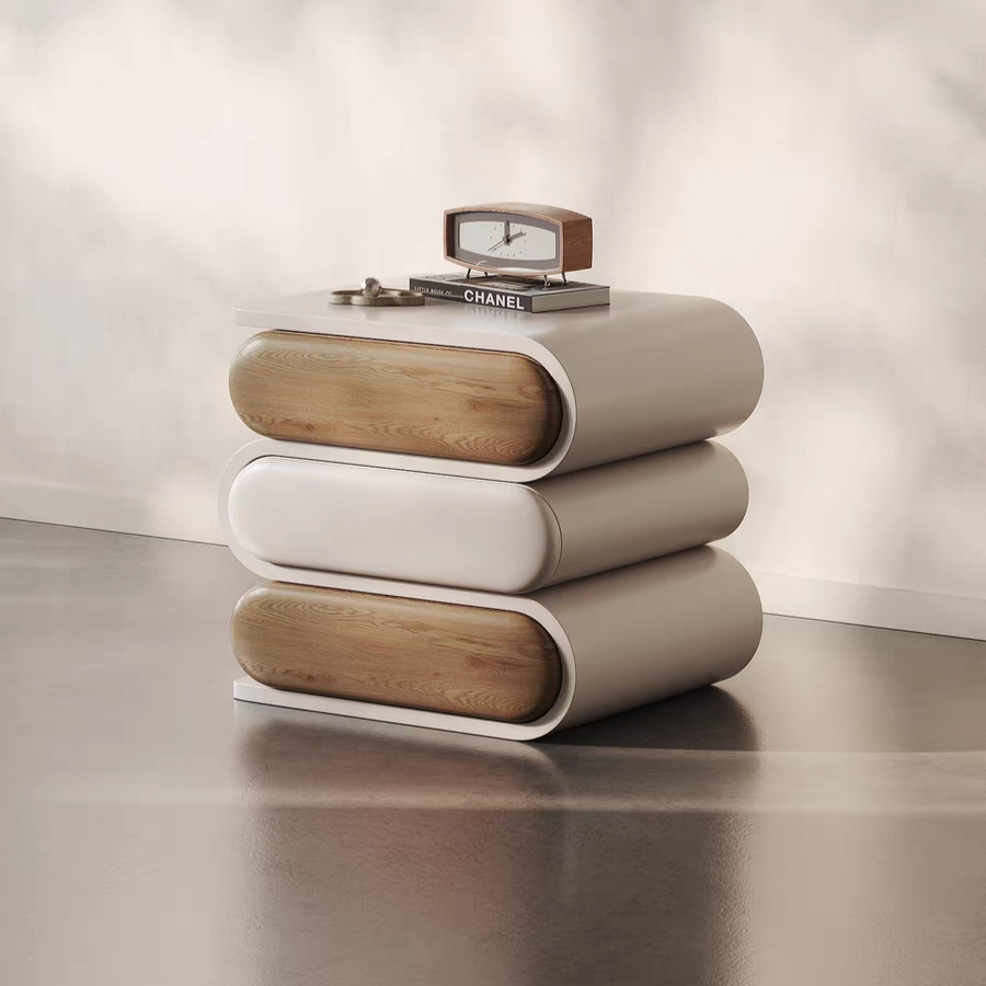 Gaoliang Night Stand Luxury Rotating Wooden Storage Bedside Table OEM/ODM (NT91)