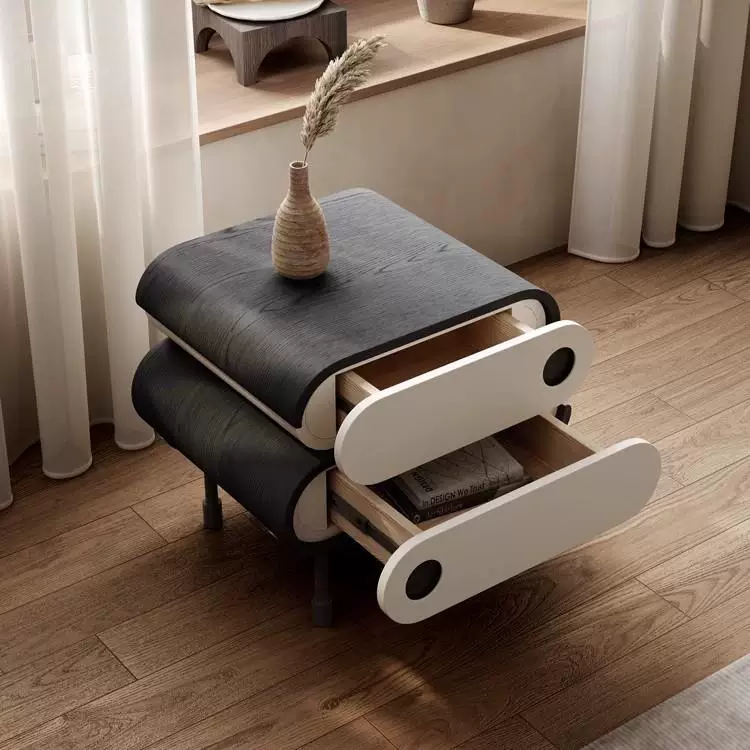 NT98 (1) Gaoliang Bedroom Nightstands Modern Solid Wood Round Night Stand OEM/ODM (NT98)