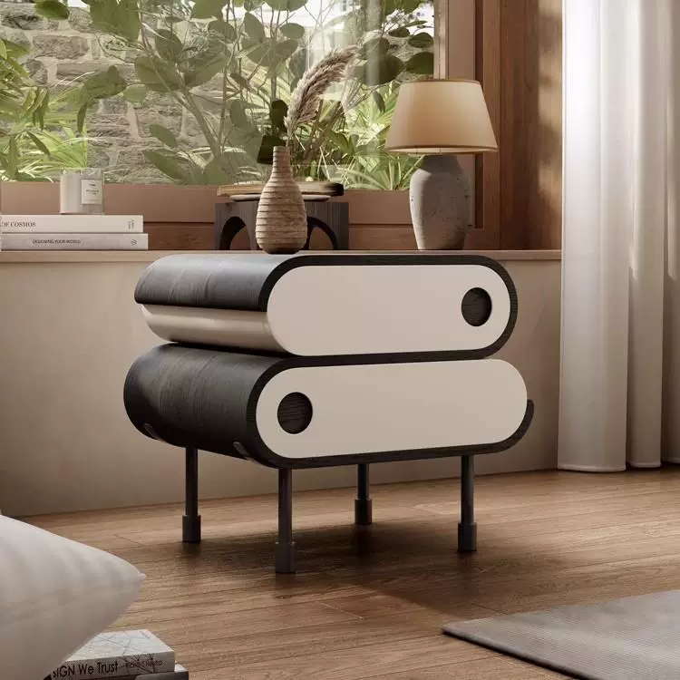 Gaoliang Bedroom Nightstands Modern Solid Wood Round Night Stand OEM/ODM (NT98)