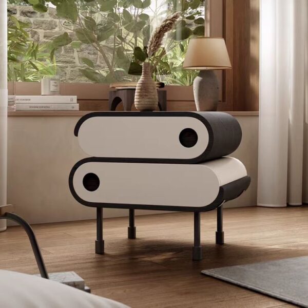 Gaoliang Bedroom Nightstands Modern Solid Wood Round Night Stand OEM/ODM (NT98)