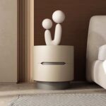 Gaoliang Modern Nightstand Cream Style Round Night Stand with Drawer OEM/ODM (NT99)