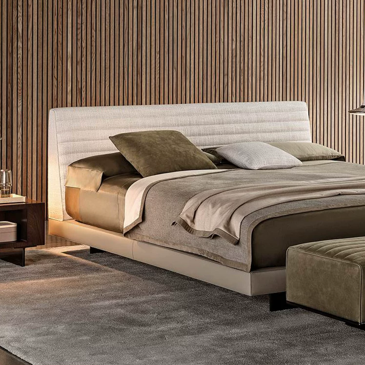 Gaoliang Bed Luxury Design Fabric Upholstered Modern King Beds OEM/ODM (RC64)