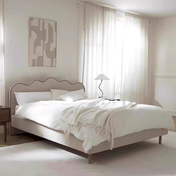 Gaoliang Bed Modern Cream Upholstered Bedroom Furniture Hotel Beds OEM/ODM (RC65)