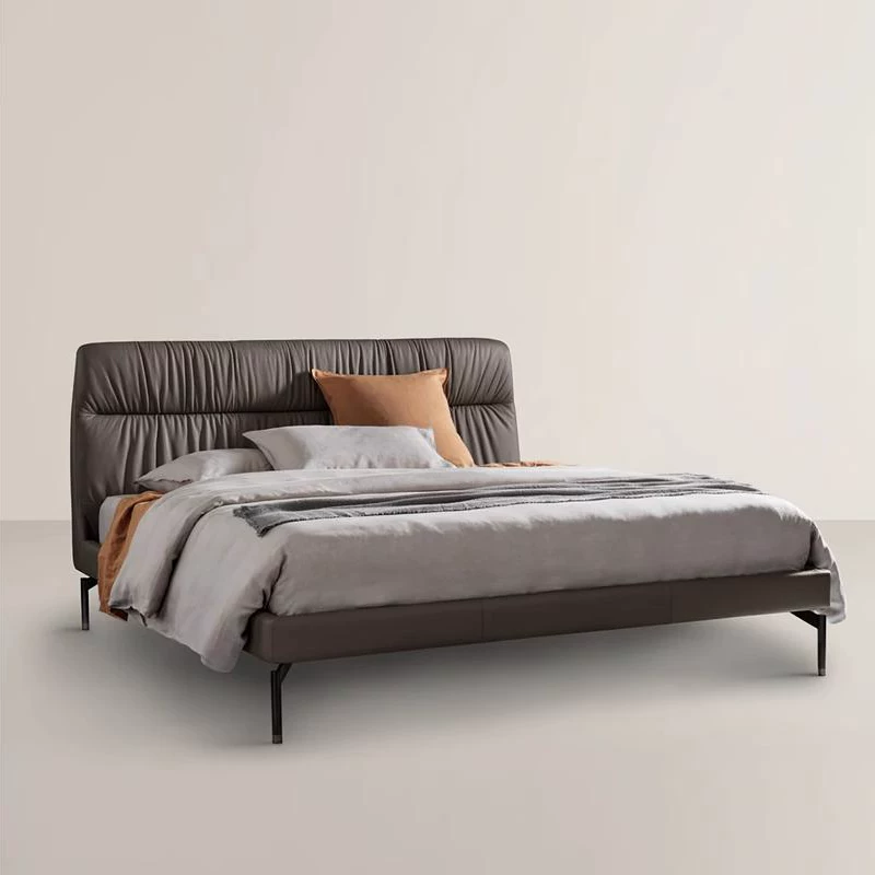 Gaoliang Bed Modern Italian Minimalist Genuine Leather Beds OEM/ODM (RC66)