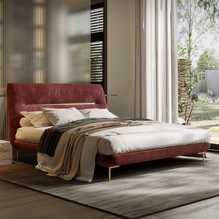 Gaoliang Bed Modern Simple Design Master Bedroom Furniture Fabric Bed OEM/ODM (RC73)