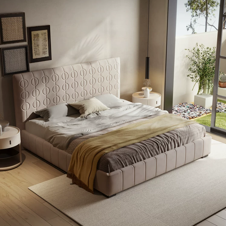Gaoliang Bed New Soft Upholstered Bed for Master Bedroom Beds Luxury OEM/ODM (RC74)