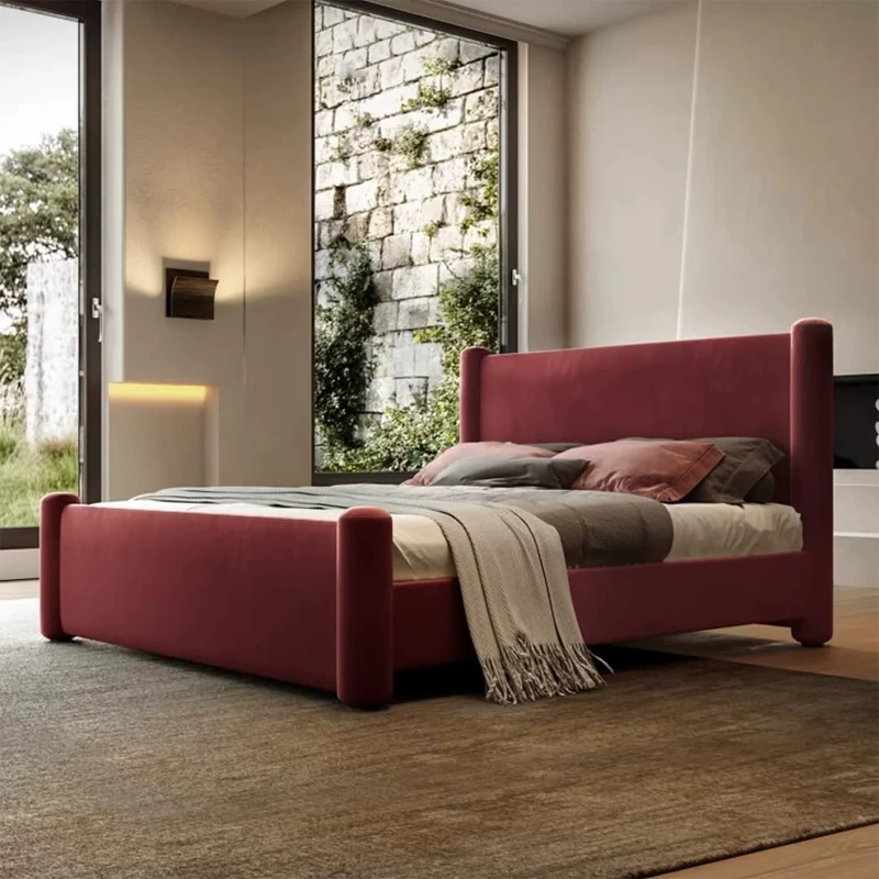 Gaoliang Bed Modern Comfortable Velvet Soft Upholstered Beds OEM/ODM (RC77)