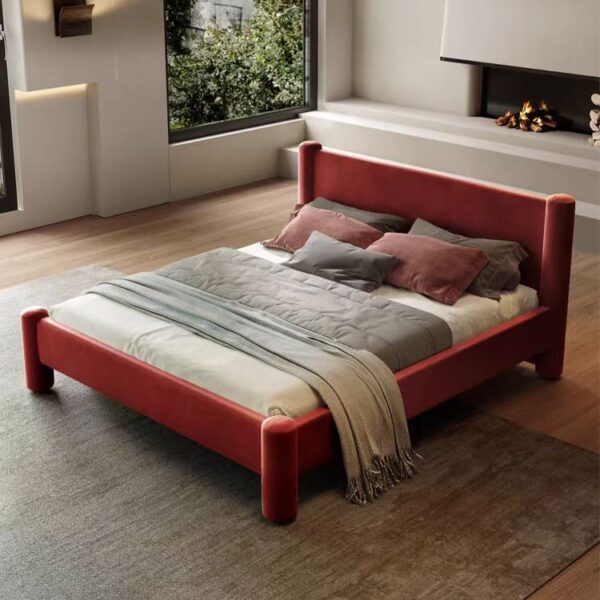 Gaoliang Bed Modern Comfortable Velvet Soft Upholstered Beds OEM/ODM (RC77)