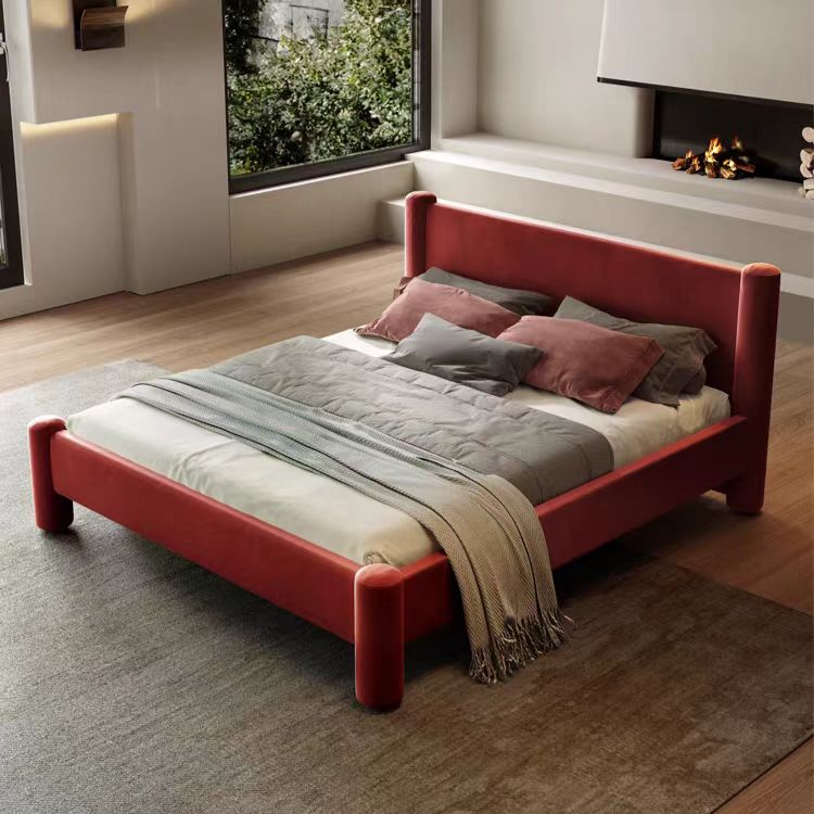Gaoliang Bed Modern Comfortable Velvet Soft Upholstered Beds OEM/ODM (RC77)