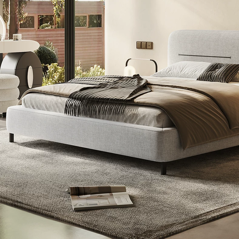 RC78 (1) Gaoliang Bed Modern Minimalist Upholstered Comfortable Queen Size Bed OEM/ODM (RC78)