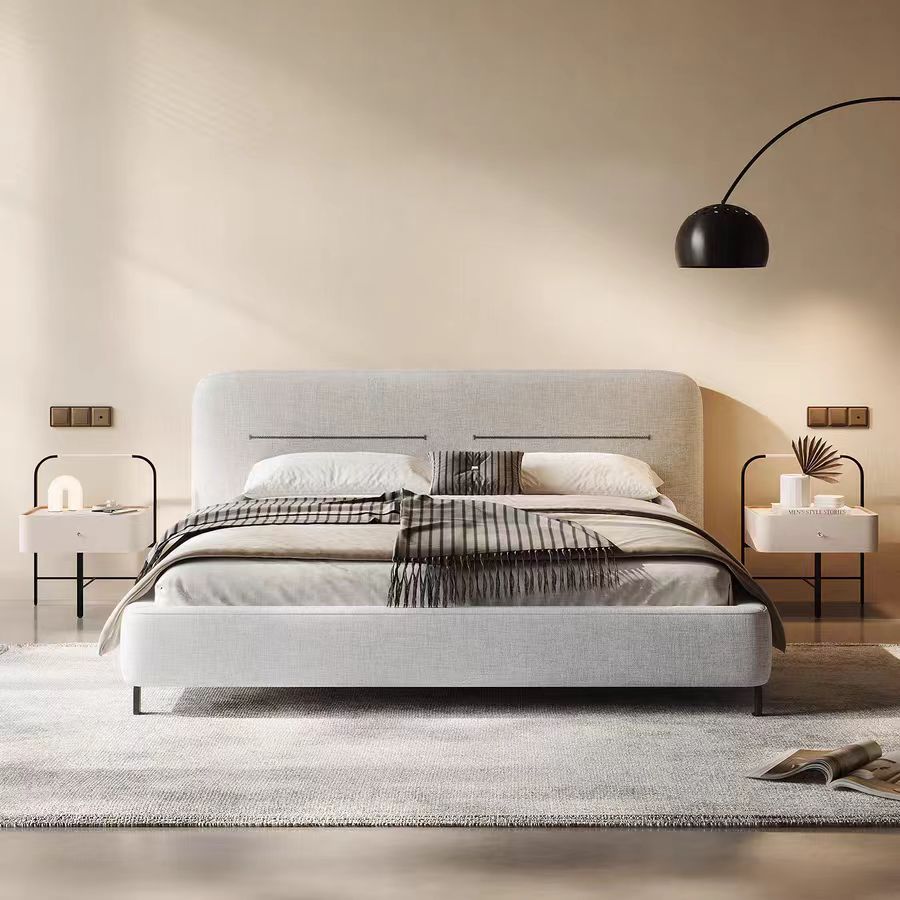 Gaoliang Bed Modern Minimalist Upholstered Comfortable Queen Size Bed OEM/ODM (RC78)
