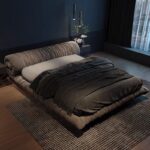 Gaoliang Bed Wabi-sabi Style Floor Bed Master Bedroom Fabric Bed OEM/ODM (RC79)