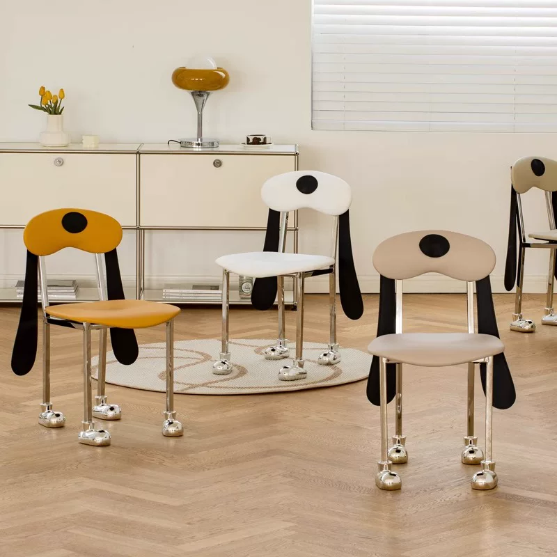 YZ240 (3) Gaoliang Dining Chair Modern Cream Lovely Dog Shaped Carton Chair OEM/ODM (YZ240)