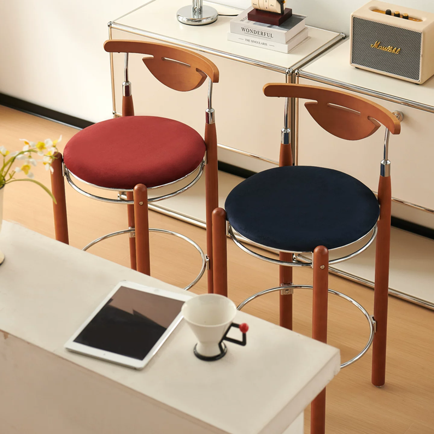 Gaoliang Bar Stool Modern Retro Wooden Bar Stool High Chair OEM/ODM (BY37)